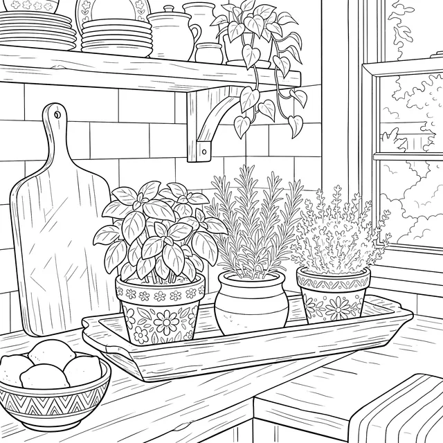 Cozy Kitchen Herb Nook
