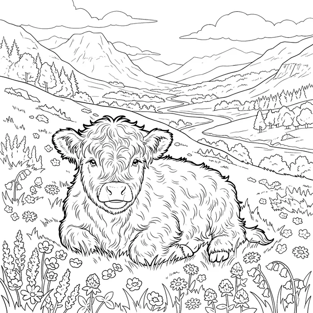 Highland Calf in the Valley