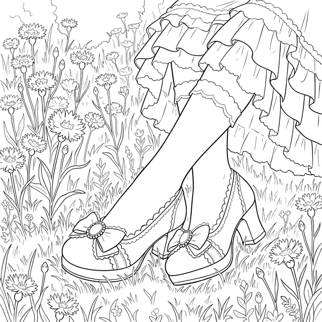 Lolita Shoes in Flower Field