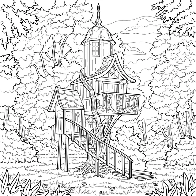 Fairy Tale Treehouse in Forest