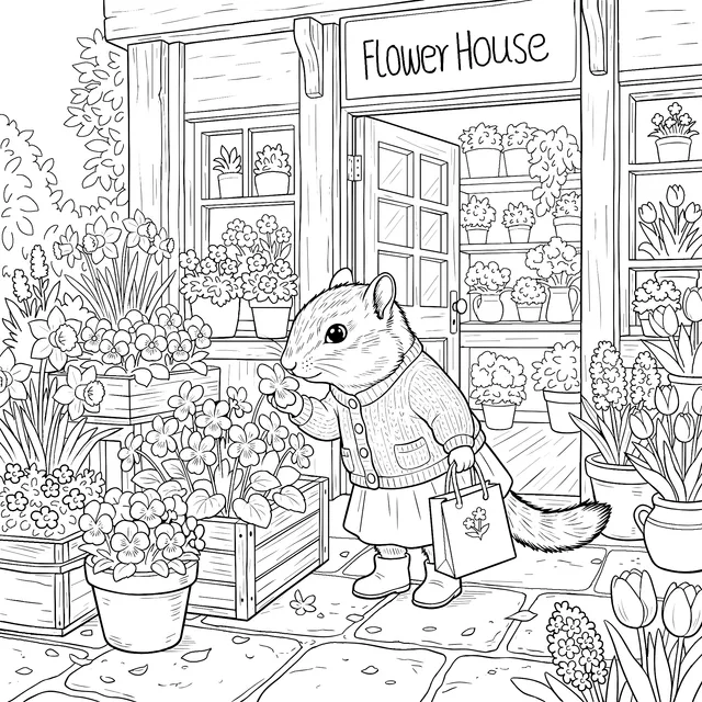 Chipmunk at The Flower Shop