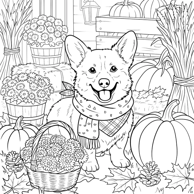 Autumn Harvest Corgi