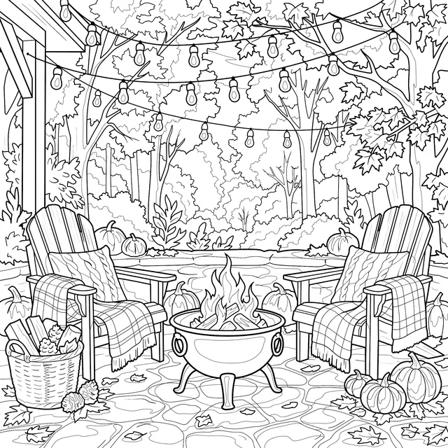 Autumn Patio Fire Pit Nook