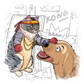 Coloring - Page Video Story: Cat - Dog War. Embark on a Fun Coloring Journey!