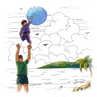 Coloring - Page Video Story 'Father - Son': Warm Parent - Child Moments