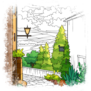 Coloring Page Video Story: Tuscan Landscape