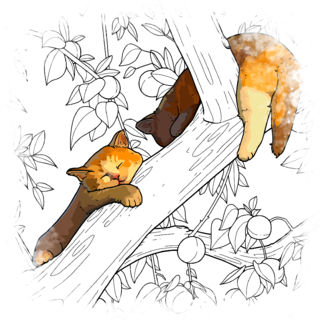 Coloring Page Video Story: The Kitten in the Tree