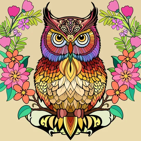 Colorful Patterned Owl