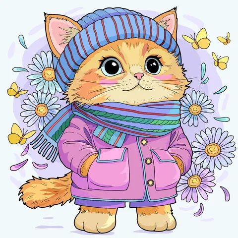 Cute Cat Coloring Pages